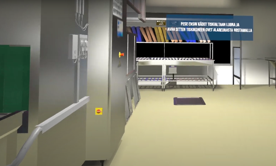 VR industrial washing machine simulation